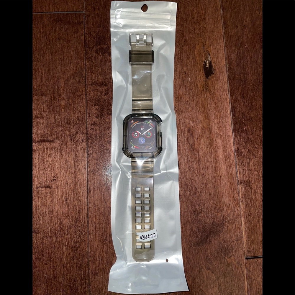 Plastic apple Iwatch band clear black size 42/44 mm